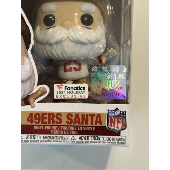 Funko POP! NFL San Francisco 49ers Santa #279 Fanatics 2024 Holiday Ex. #3 - Picture 2 of 7